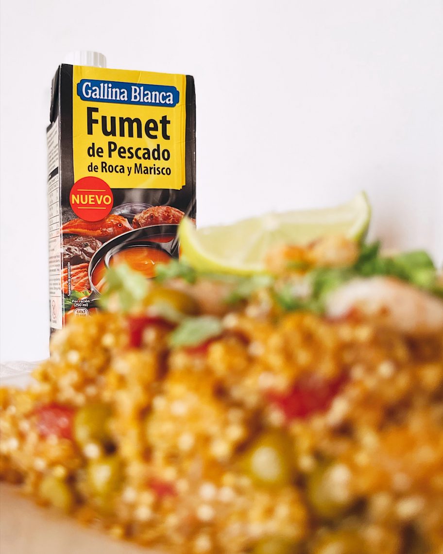 Paella ciega de quinoa con fumet Gallina Blanca * MAV Magazine by