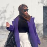fashion blogger mallorca, personal shopper mallorca, igersmallorcafashion, look blanco negro y lila, cómo combinar lila, dónde comprar un abrigo lila, aurora vega blog